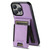 iPhone 14 Pro Suteni H03 Litchi Leather Card Bag Stand Back Phone Case - Purple