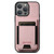 iPhone 14 Pro Max Suteni H03 Litchi Leather Card Bag Stand Back Phone Case - Pink