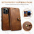Suteni Calf Texture Buckle Wallet Leather Phone Case iPhone 14 Pro Max - Brown