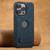 iPhone 14 Pro Suteni G2 Magsafe Litchi Texture Leather Back Phone Case with Holder - Blue