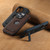 iPhone 14 Pro Suteni G2 Magsafe Litchi Texture Leather Back Phone Case with Holder - Blue