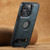 iPhone 15 Pro Max Suteni G2 Magsafe Oil Wax Leather Back Phone Case with Holder - Blue