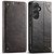 Samsung Galaxy S23+ 5G Suteni Baroque Calf Texture Buckle Wallet Leather Phone Case - Black