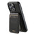 iPhone 12 Pro Suteni H15 MagSafe Oil Eax Leather Detachable Wallet Back Phone Case - Black