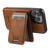 iPhone 12 Suteni H15 MagSafe Oil Eax Leather Detachable Wallet Back Phone Case - Brown