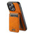 iPhone 14 Pro Max Suteni H15 MagSafe Oil Eax Leather Detachable Wallet Back Phone Case - Khaki