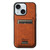 iPhone 15 Plus Suteni H16 Litchi Texture Leather Detachable Wallet Back Phone Case - Khaki