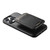 iPhone 15 Pro Suteni H15 MagSafe Oil Eax Leather Detachable Wallet Back Phone Case - Black