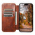 iPhone 12 / 12 Pro Suteni J05 Leather Magnetic Magsafe Phone Case - Khaki