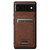 Google Pixel 6 Suteni H16 Litchi Texture Leather Detachable Wallet Back Phone Case - Brown