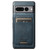 Google Pixel 8a Suteni H15 Oil Eax Leather Detachable Wallet Back Phone Case - Blue