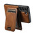 Samsung Galaxy S22 5G Suteni H15 Oil Eax Leather Detachable Wallet Back Phone Case - Black
