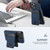 iPhone 14 Plus Suteni H18 Cross Grain MagSafe Wallet Leather Phone Case - Blue