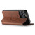 iPhone 15 Suteni J06 Retro Matte Litchi Texture Leather Magnetic Magsafe Phone Case - Brown