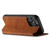 iPhone 15 Pro Suteni J06 Retro Matte Litchi Texture Leather Magnetic Magsafe Phone Case - Khaki