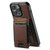 iPhone 13 Pro Suteni H17 Cross Grain Leather MagSafe Detachable Wallet Phone Case - Brown