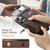 iPhone 15 Plus Suteni H17 Cross Grain Leather MagSafe Detachable Wallet Phone Case - Brown