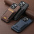 iPhone 15 Plus Suteni H17 Cross Grain Leather MagSafe Detachable Wallet Phone Case - Brown