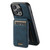 iPhone 12 Pro Max Suteni H17 Litchi Texture Leather MagSafe Detachable Wallet Phone Case - Blue