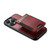 iPhone 14 Suteni H17 Oil Eax Leather MagSafe Detachable Wallet Phone Case - Red
