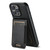 iPhone 15 Pro Suteni H17 Oil Eax Leather MagSafe Detachable Wallet Phone Case - Black