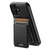 iPhone 16 Plus Suteni H17 Oil Eax Leather MagSafe Detachable Wallet Phone Case - Black