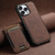 iPhone 16 Pro Max Suteni H17 Litchi Texture Leather MagSafe Detachable Wallet Phone Case - Brown