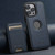 iPhone 12 Pro Suteni M2 Cross-Grain MagSafe Vertical Card Back Phone Case - Blue