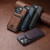 iPhone 12 Pro Max Suteni M2 Oil Wax MagSafe Horizontal Card Bag Phone Case - Black