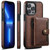 iPhone 13 Pro Suteni M1 Oil Wax MagSafe Detachable Horizontal Card Bag Phone Case - Brown