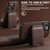 iPhone 13 Pro Suteni M2 Cross-Grain MagSafe Vertical Card Back Phone Case - Brown