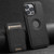 iPhone 13 Pro Max Suteni M2 Cross-Grain MagSafe Vertical Card Back Phone Case - Black