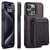 iPhone 15 Pro Suteni M2 Oil Wax MagSafe Horizontal Card Bag Phone Case - Purple
