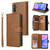 Samsung Galaxy A16 5G 9-Card Slots Zipper Wallet Bag Leather Phone Case - Brown