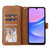 Samsung Galaxy A16 5G 9-Card Slots Zipper Wallet Bag Leather Phone Case - Brown