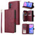 Samsung Galaxy A16 5G 9-Card Slots Zipper Wallet Bag Leather Phone Case - Wine Red