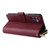 Samsung Galaxy A16 5G 9-Card Slots Zipper Wallet Bag Leather Phone Case - Wine Red