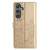 Samsung Galaxy A16 5G Butterflies and Flowers Leather Phone Case - Gold