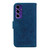 Samsung Galaxy A16 5G Butterfly Rose Embossed Leather Phone Case - Blue