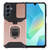 Samsung Galaxy A16 5G Camera Shield Card Slot PC Hybrid TPU Phone Case - Rose Gold