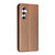 Samsung Galaxy A16 5G Carbon Fiber Texture Magnetic Flip Leather Phone Case - Brown