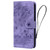 Samsung Galaxy A16 5G Cartoon Sakura Cat Embossed Leather Phone Case - Purple