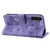 Samsung Galaxy A16 5G Cartoon Sakura Cat Embossed Leather Phone Case - Purple