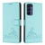 Samsung Galaxy A16 5G Cat Rat Embossed Pattern RFID Leather Phone Case with Lanyard - Mint Green Samsung Galaxy A16 5G Cat Rat Embossed Pattern RFID Leather Phone Case with Lanyard - Mint Green