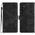 Samsung Galaxy A16 5G Cherry Blossom Butterfly Skin Feel Embossed PU Phone Case - Black