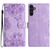 Samsung Galaxy A16 5G Cherry Blossom Butterfly Skin Feel Embossed PU Phone Case - Purple