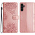 Samsung Galaxy A16 5G Cherry Blossom Butterfly Skin Feel Embossed PU Phone Case - Rose Gold