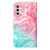 Samsung Galaxy A16 5G Colored Drawing Marble Pattern Leather Phone Case - Pink Green Marble