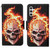 Samsung Galaxy A16 5G Colored Drawing Pattern Leather Phone Case - Flame Skull