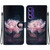 Samsung Galaxy A16 5G Crystal Texture Colored Drawing Leather Phone Case - Purple Peony